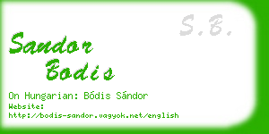 sandor bodis business card